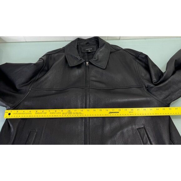 Colebrook Leather Bomber Jacket Mens 2XL XXL Black Full Zip Quilted Liner - Picture 5 of 9